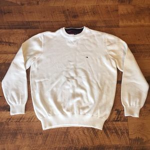 Men’s White/Cream Tommy Hilfiger Sweater, Lg